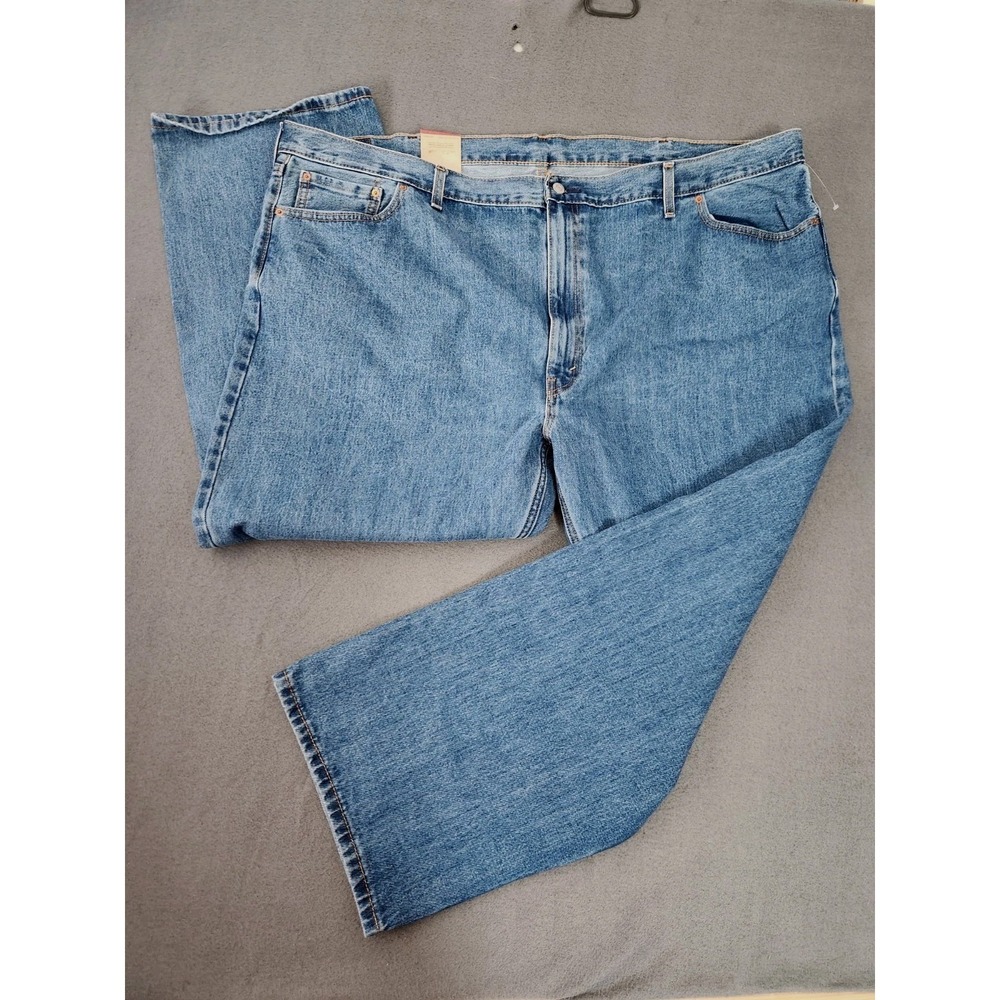 Levis 505 Jeans Men 54x30 Blue Straight Leg Zip Fly Denim Big & Tall Classic NEW